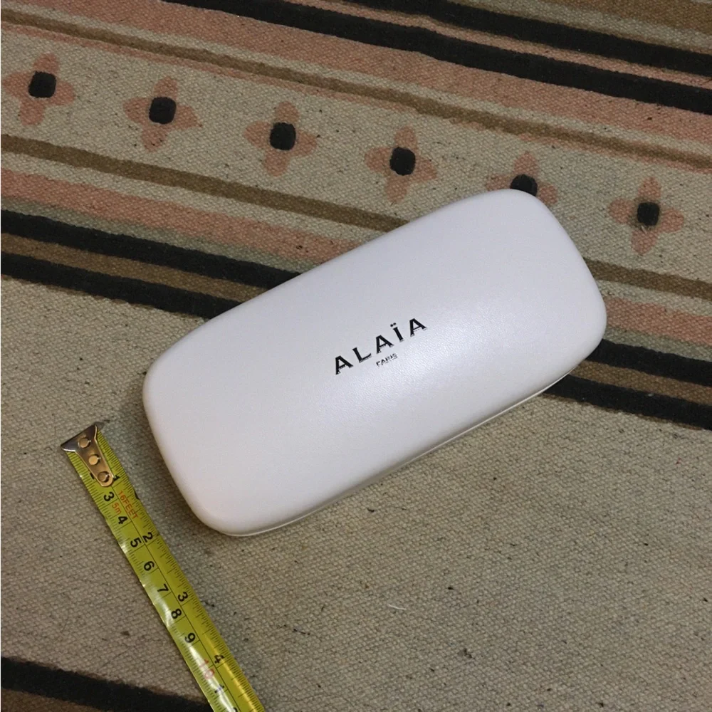 Alaia white & black eyeglass sunglasses case with cleaning polishing towel